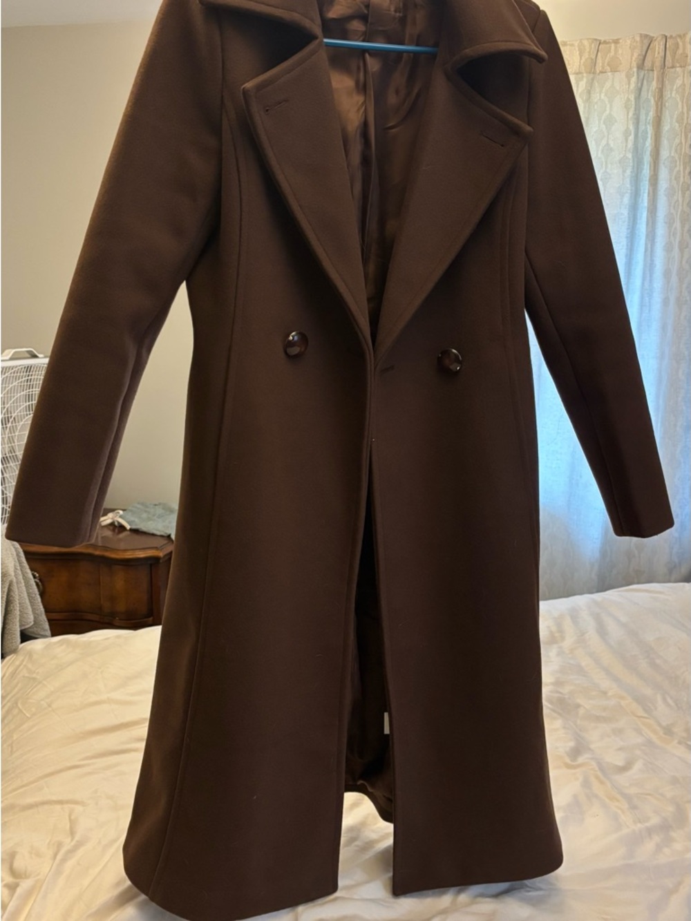 Women’s Double-Breasted Wool Coat - Brown